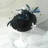 Chapeaux pour enfants, chapeaux noirs Vintage, plumes avec perles, pour enfants