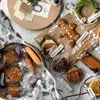 Conteneurs à emporter boîte à gâteaux ronde récipient alimentaire porte-papier à biscuits étui Kraft cadeau accessoire de bonbons maison douce