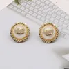 20Style 18K Gold Plated Luxury Designer Double Letter Stud Earring Fashion Women Round Classic Jewelry Earring Wedding Party Gift Jewelry