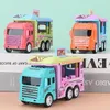 Diecast Model Cartoon Inertia Vending Car Children Present Cart Dining Van Hamburger Pizza Truck Ice Cream Shop Boy Girl Play House Toy 231030