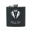 Party Favor 10pcs / 6pcs Personalized Engraving 6oz Black Wedding Souvenir Groomsmen Gift Groom