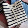 Women's Knits Tees Korean Fashion Sweater Cardigan White Black Striped Knitted Sweater Women Winter Short Cardigan Long Sleeve Cardigan Female 231030