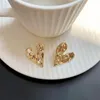 Stud Earrings Design Sense Concave Convex Uneven Gold Colour Heart Korean Fashion Jewelry Party Unusual Accessories For Women's Gift