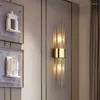 Applique nordique cristal clair LED E14 ampoule en acier inoxydable lumières salon chambre décor à la maison appliques chevet