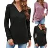 Gymkläder Kvinnors långärmade V Neck Casual Top Loose Pullover Hoodie Girls Crop Sweatshirt Söta bekväma tees kvinnor 4x