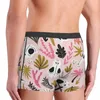 Caleçons fleurs et crânes plantes sur sable rose, culottes pour hommes, sous-vêtements imprimés, caleçons Boxer