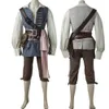 Movie Cosplay Dead Men Tell No Tales Cosplay Costume Captain Jack Sparrow Uniform Halloween Party Goath Props Full Boots