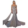 Abiti per feste delicate sirena sera per paillettes da donna Sweetheart abito da sposa vestito slim fit spaghetti cinghia della gonna da spalma