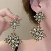 Dangle Earrings Women's Vintage Earring Cubic Zirconia Flower For Women Classic Jewellery Delicate Luxury Jewelry Trendy Accessories