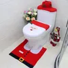 Toalettstol täcker 3st tankskydd med papperslåda jultomten/snögubbe jul badrumsdekorationer inställd för dekor