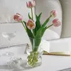 Vasos estilo francês vaso de vidro transparente sala de estar arranjo de flores mesa de jantar para flores decoração de casa estética de casamento