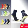 Chaussettes de Sport 3 paires lot antidérapant Football antidérapant Football basket-ball Tennis Sport de plein air Grip cyclisme équitation hommes 231030