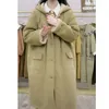 Women's Trench Coats Outerwear Winter Fashionable Cold Protection Plush Insulation Wearing High-end Mid Length Clothing