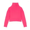 Kadın Sweaters VII 2023 Marka M Marka Pullover Sonbahar ve Kışlı Kadın Giyim Pembe Blubtleneck Kazak Alt Gömlek Top Teklifleri