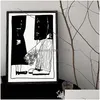 Resimler Kore karikatür tuval boyama siyah beyaz benim sevgilim ve köpek modern iyi yaşam posterleri baskılar duvar sanat resmi yaşamak için ro dhmr5