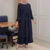 Ethnic Clothing Party Dresses O Neck Women 2023 Lace Elegant Turkey Eid Muslim Maxi Dress Jalabiya Ramadan Abayas Caftan Kaftan Vestidos