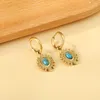 Hoop Earrings ASON Stainless Steel Turquoise Blue Stone Charm Drop For Women Boho Jewelry Temperament Wedding Gift