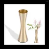 Decorative Flowers Brass-Toned Metal Vase Small Flower Set Of 2 Modern For Home Decor Wedding Or Gift(Gold)