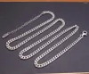 Kedjor Real Solid 925 Sterling Silver Chain Men Kvinnor Lucky 4mm Cuban Curb Link Justerbar halsband 22G