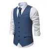 Gilets pour hommes Mode Rétro Hommes Costume Gilet Solide Couleur Simple Boutonnage Slim Fit Formel Business Denim Vest