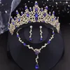 Halskette, Ohrringe, Set, silberfarben, Krone, Brautblume und Tiaras, Hochzeitskleid, Schmuck, Kostümzubehör