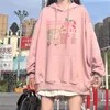Women's Hoodies Spring Autumn Y2k Harajuku Tops Pink Sweet Long Sleeve Hooded Sweatshirts Cute Loose Kawaii Hoodie Casual Fashion