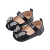 Pierwsze piechurki niemowlęta dziewczyny Mary Jane Flats bez poślizgu dhinestone Bowknot Princess Dress Buty Crib 3-11m