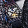 Relojes de pulsera Reloj Hombres Esqueleto Automático Mecánico Vintage Tonneau Dial Relojes para hombre Top Brand Luxury 231027