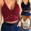 Camisoles tankar kvinnor plus storlek Vest Crop Wire Lingerie Sexig V-ringning Camisole Underkläder Sömlösa spetsar Bralette Top Solid Bra229P