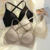 Reggiseni Reggiseno con schiena bassa Senza cuciture Bralette Intimo senza fili Donna Top a forma di U Intimo senza schienale Lingerie sottile e morbida Lingerie sexy 231027