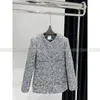 Women's Jackets 23 Years Of Autumn And Winter High-end Heavy Industry Sequins Celebrity Style Single-breasted Silver Beads Long Grey Coat