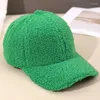 Bollmössor Autumn Winter Baseball Cap Women Artificial Lamb Wool Hats Version Tide Warm Plush