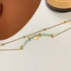 Semplici accessori per gioielli in pietra naturale sovrapposti Bracciale con ciondoli a forma di cuore con sfera in acciaio inossidabile per donne e ragazze da 8,66 pollici