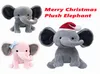 US Stock Kids Elephant Pluh Zabawy z świąteczną imprezą poduszka urocza muszka kwiaty Zwierzęta z kreskówek Soft Dolls Toy Sleeping Back4452816