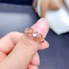 Cluster Rings Design Style Moonstone Ring For Party 4mm Natural Silver Solid 925 Jewelry