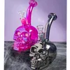 Bong de vidro de caveira, cachimbo de água de vidro grosso, tubulação de água para fumar, plataformas de dab, shihsa com articulação de 14 mm