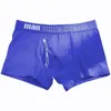 Cuecas masculinas calcinha dos homens roupa interior boxers shorts casual respirável homem cor sólida confortável de alta qualidade gay