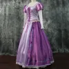 Cosplay Prinses Rapunzel Cosplay Kostuum Volwassen Vrouwen Mode Paarse Jurk Halloween Carnaval Baljurk