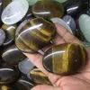 Decorative Figurines 2pcs Drop Cute Size Natural Tiger Eye Crystal Gemstone Meditation Reiki Healing Palmstones Pocket Stone Sale