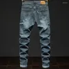 Jeans da uomo multitasche cargo per uomo pantaloni denim jogger larghi dritti taglie forti 42 44 pantaloni slim fit elasticizzati