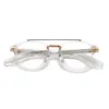 Optiska glasögon för män Kvinnor Retro Designer JMM 68RX Fashion Two-Color Acetate Fiberglass Frames European och American Style Anti-Blue Light Lens Plate with Box