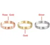 Кольцо Love C Series 4 мм 5 мм из титановой стали, серебряные мужские и женские кольца из розового золота, модные кольца для влюбленных пар, подарки с бархатной сумкой