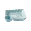 Plates Ceramic Dumpling Plate With Vinegar Dish Home Creative Tableware Small Fruit LB031403