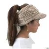 Stingy Brim Hats 6 färger Sticked Hat With Brim Empty Top Duck Tongue Ponytail Womens Drop Delivery Fashion Accessories Hatts, Scarves DHW1U