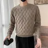 Herrtröjor män vita o-krage tröjor kläder vinter tröja män rockar solida randiga pullover mens turtleneck hösten s-3xl 231030