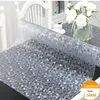 Fönsterklistermärken Bright Crystal 1,5 mm tjock PVC Soft Glass Bord Tyg täcker vattentät oljetransparent dukduksmatta köksmatsal