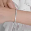 Chain EWYA Sparkling D Color 3/4mm Full Tennis Bracelet Bangle For Women 925 Silver Plated 18K Diamond Link Chain Bracelets 231027