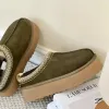 Komfort korta stövlar Shearling Tasman ankel snöstövlar kvinnor män designer tazz slip-on skor mules mocka övre fluffiga päls päls stövlar svarta uglys