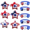 Abbigliamento per cani 30/50 pezzi 4 luglio Papillon Star Style Pet Giorno dell'Indipendenza Americana Paillettes Bowknot Cucciolo Forniture per toelettatura per le vacanze