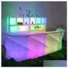 Mobili commerciali Illuminazione moderna Cambiamento di colore Ricaricabile Pe Led Alti tavoli da cocktail Bar Contatore di consegna a goccia Giardino domestico Dh7Gn